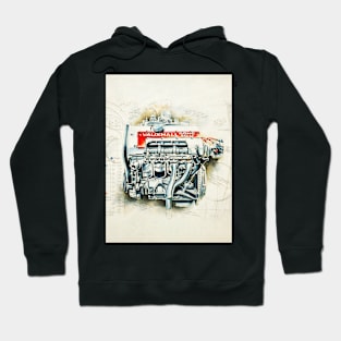 RETRO CUTAWAY ENGINE - ORIGINAL ARTWORK Hoodie